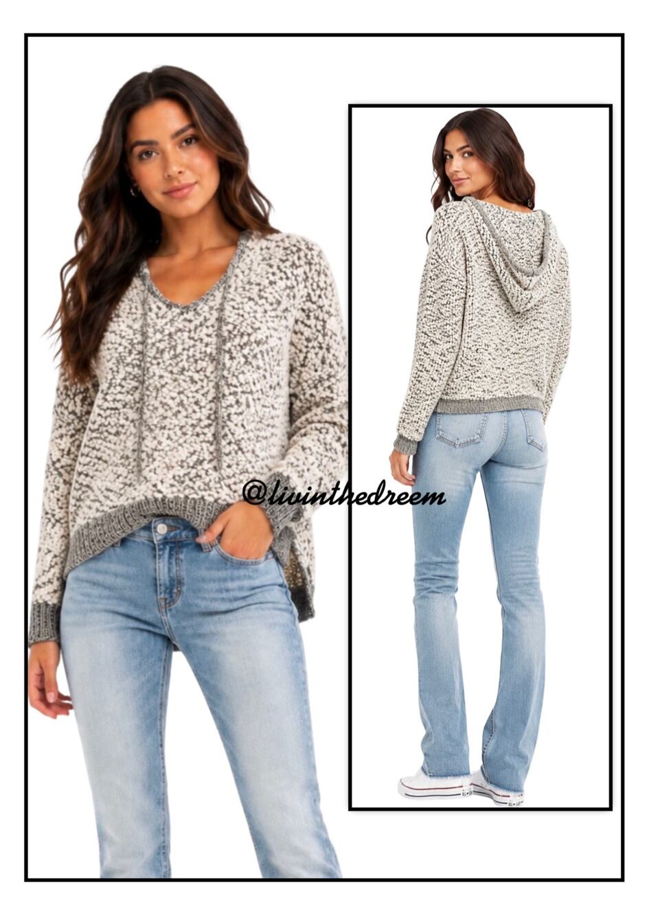 MIRACLE Super Soft Hooded Popcorn Sweater SZ S/M $49